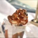 Slow Churn Copper Wire Sculpted Ring