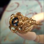 Full Figure Blue Brass Wire Ring