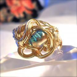 Brass With Blue Glass Love..